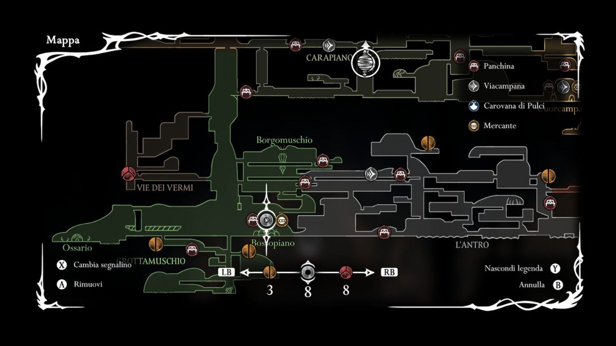 screenshot mappa del frammento a bossopiano