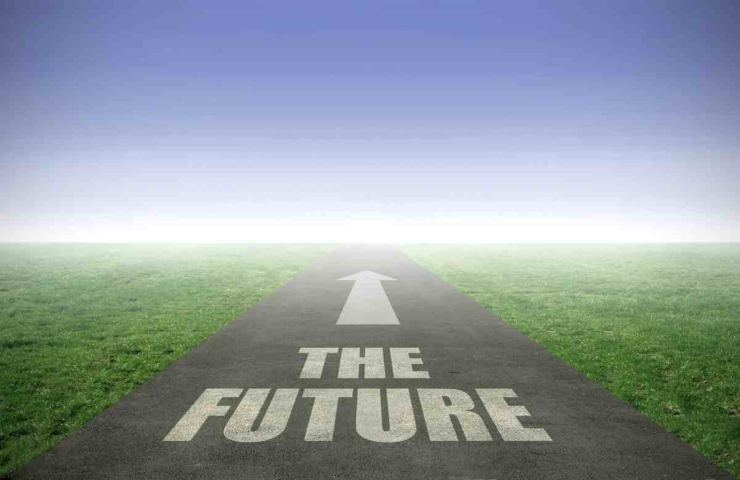 freccia per terra con scritto the future