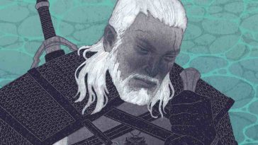 fumetto geralt di rivia con faccia affranta