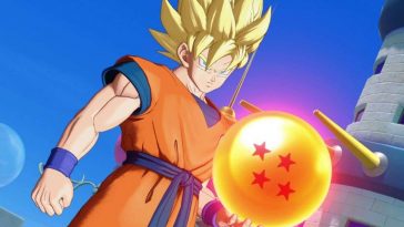 goku super sayian con sfera del drago a quattro stelle