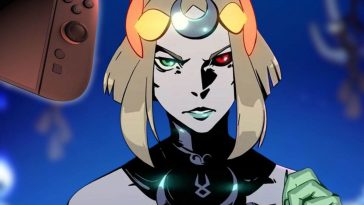 personaggio femminile biondo con occhi verdi e rossi, nintendo swtch 2 nell'angolo a in alto a sinistra