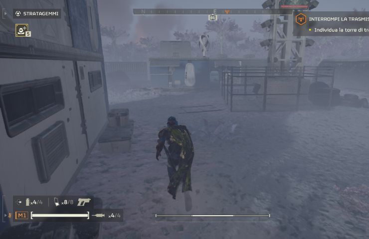 screenshot di helldivers 2 con protagonista in una mappa