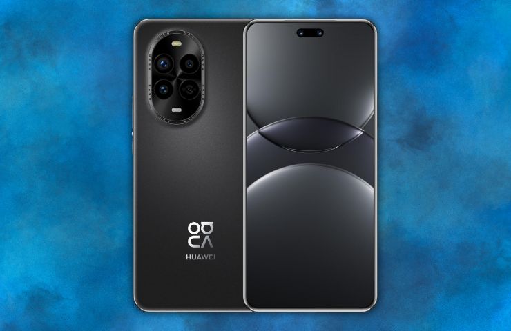 Huawei Nova 13 Pro su sfondo blu fumoso