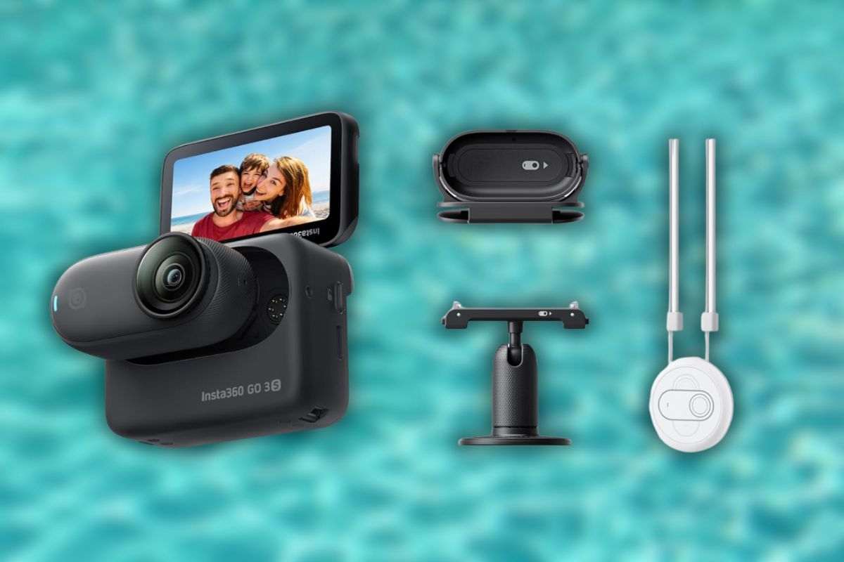 Insta360 GO 3S con action pod, supporto e accessori