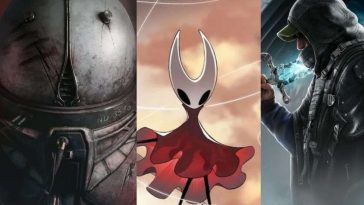 a sinistra persona con casco rotondo, al centro insetto guerriero con testa bianca e vestito rosso, a destra uomo con capellino grigio e spada magica