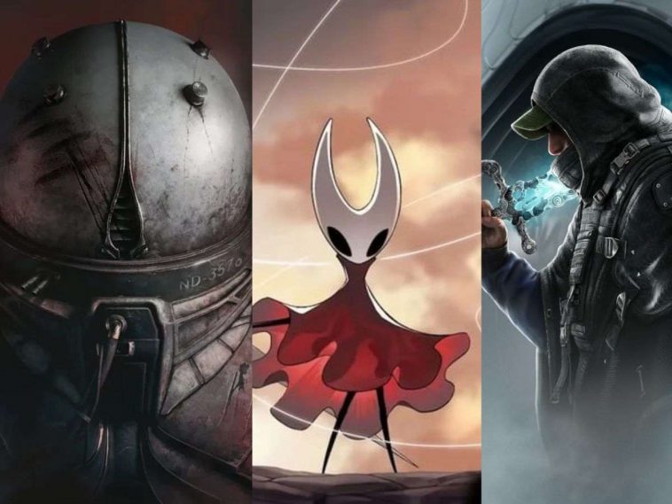 a sinistra persona con casco rotondo, al centro insetto guerriero con testa bianca e vestito rosso, a destra uomo con capellino grigio e spada magica