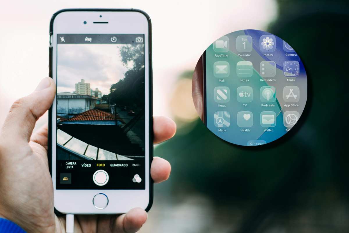 Un vecchio iPhone e, in evidenza, un'anteprima di iOs 26