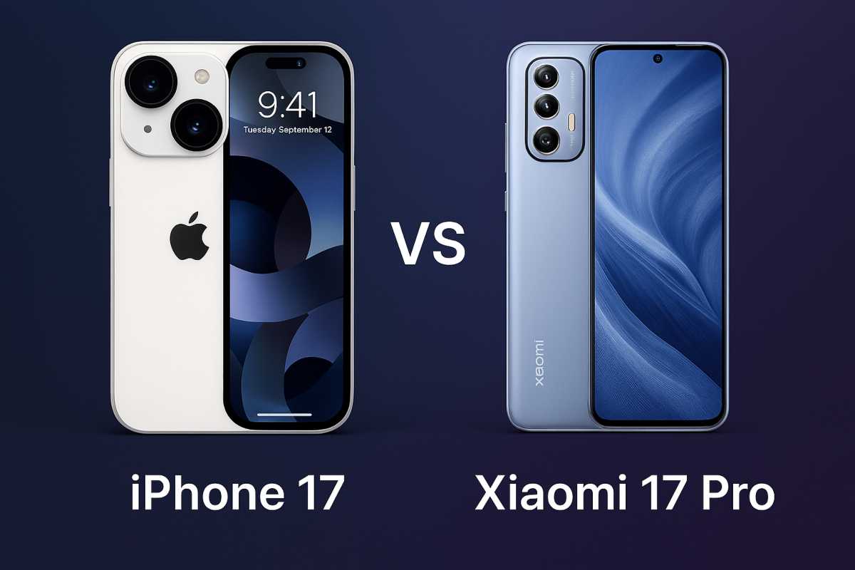 Un iPhone 17 a confronto con uno Xiaomi 17 pro