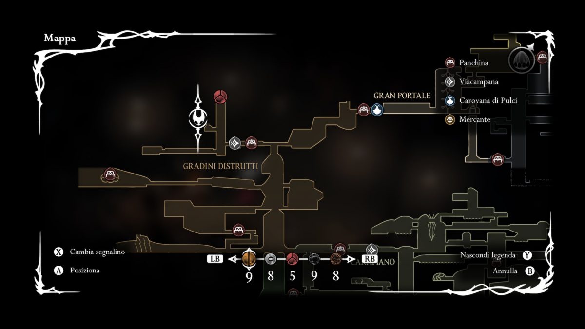frammento di spola dal mercante gridle ai giardini distrutti posizione mappa