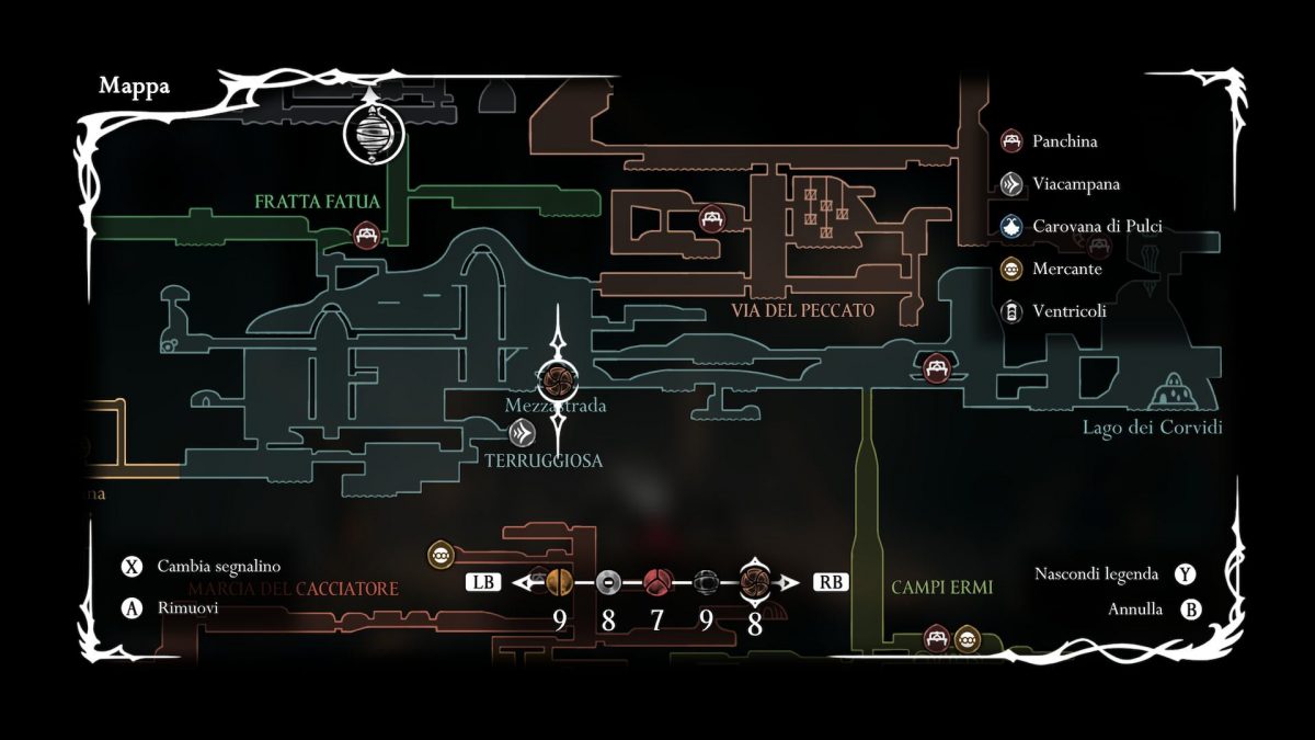nettare d'annata posizione in mappa silksong