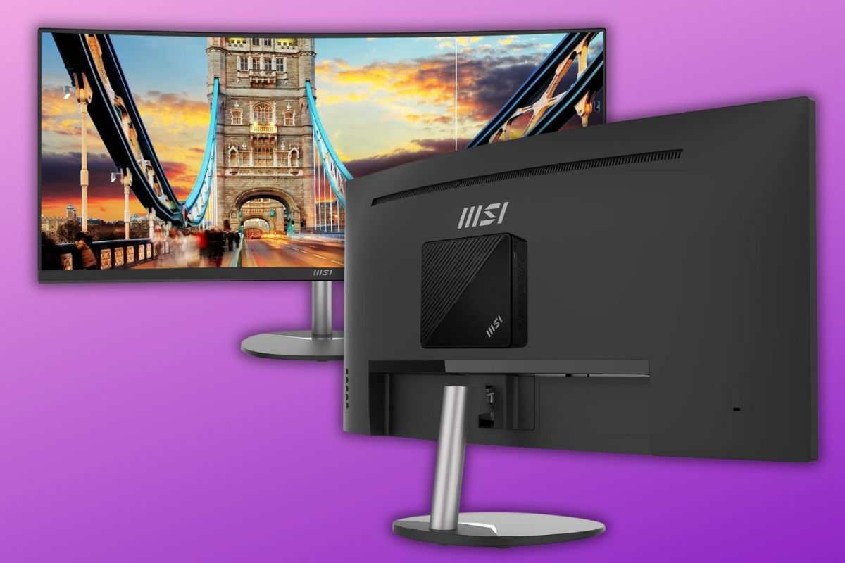 MSI PRO MP341CQ Monitor Curvo 34" fronte e retro