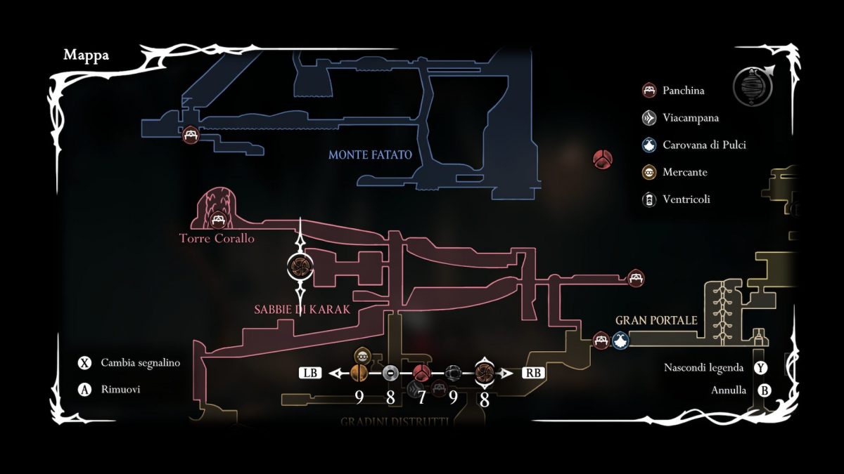 noce corallina posizione in mappa quest