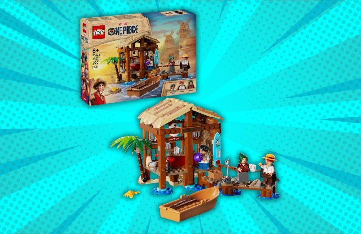La Capanna del Villaggio Foosha su sfondo azzurro set LEGO