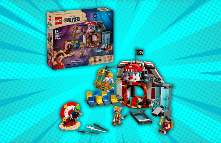 La Tenda del Circo di Bagy il Clown LEGO su sfondo azzurro