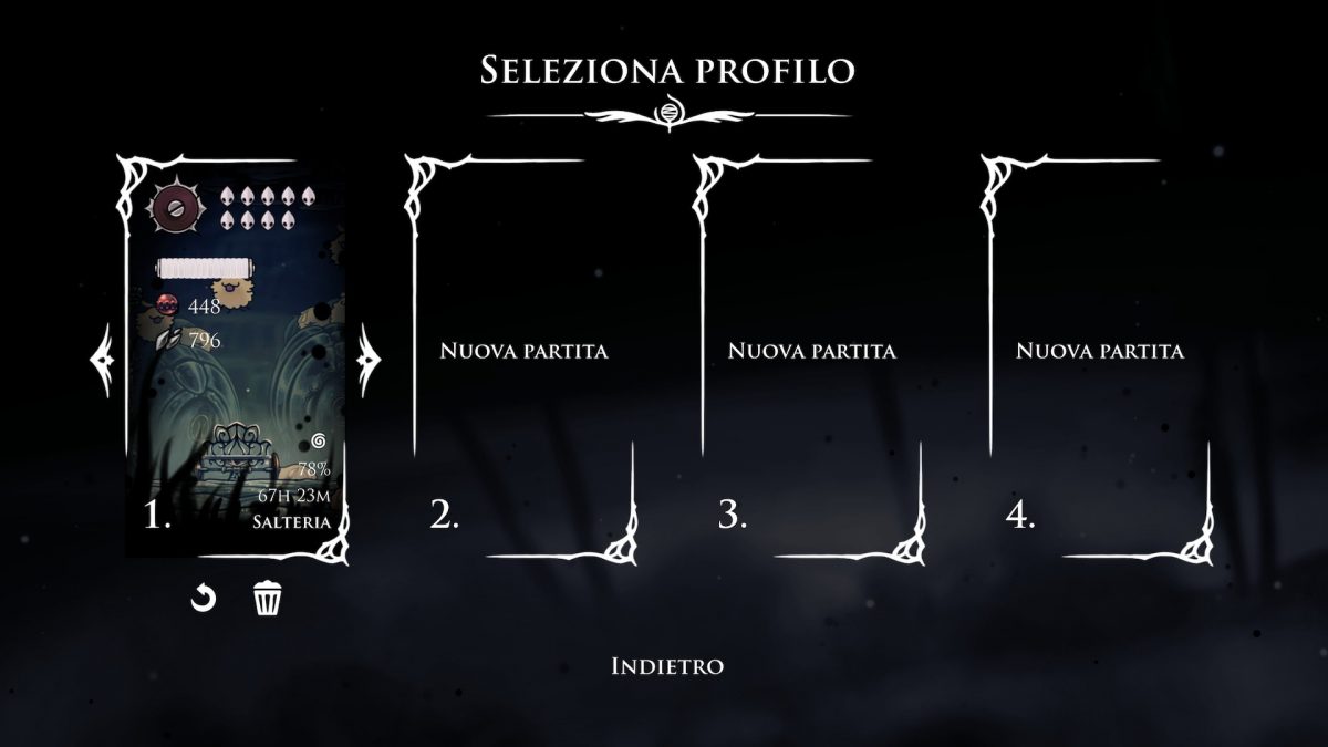 slot salvataggio con percentuale di completamento