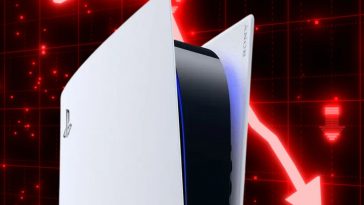 console ps5 con freccia rossa crollo