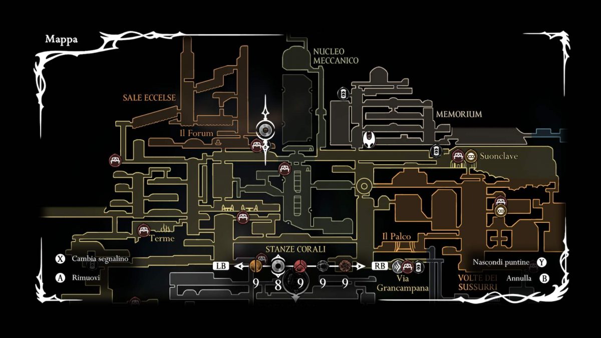 posizione in mappa della legatura di riserva silksong