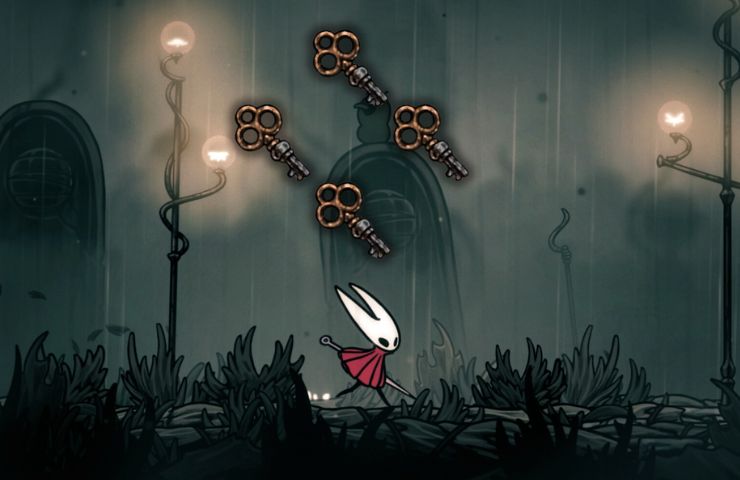 screenshot di silksong con Hornet e 4 chiavi semplici