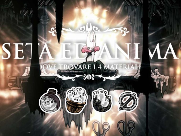 Hornet in Silksong con i 4 materiali per la missione Seta ed Anima