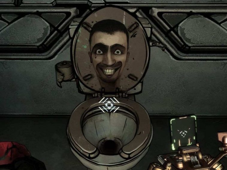 faccia umana attaccata a water