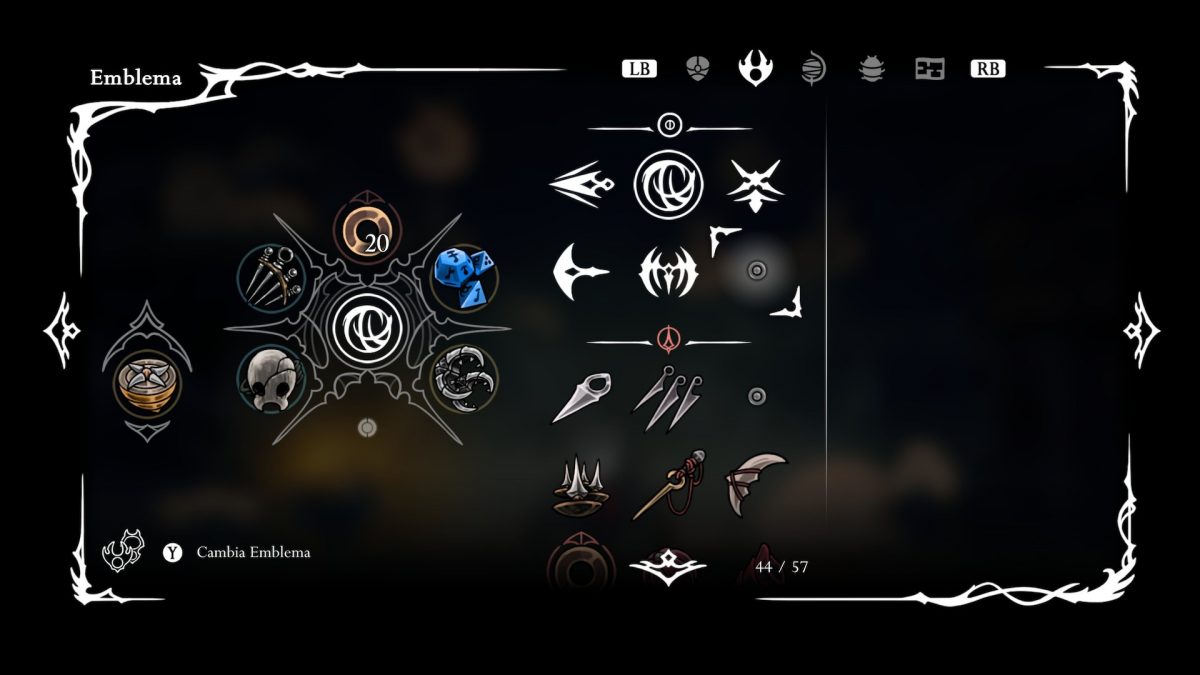 menu di gioco di hollow knight silksong con slot mancanti