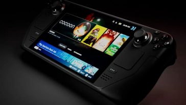 console steam deck su sfondo nero scuro
