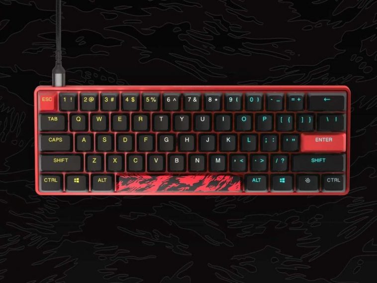 tastiera steelseries apex 9 mini su sfondo nero