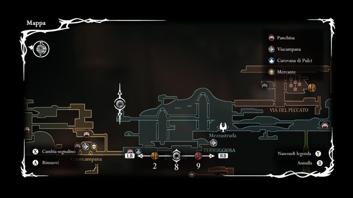 posizione del foschinnolo sulla mappa di silksong