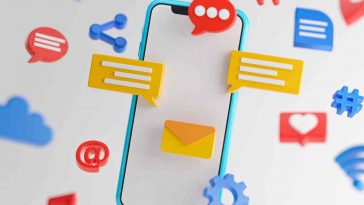 render 3 d di telefono e icone