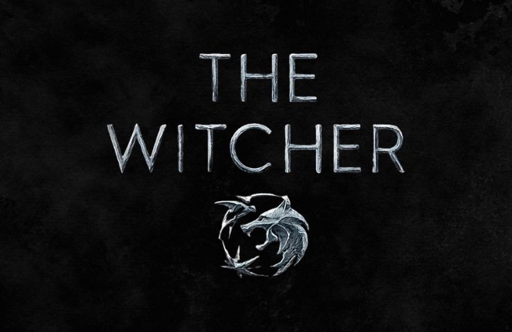 logo serie the witcher su sfondo nero