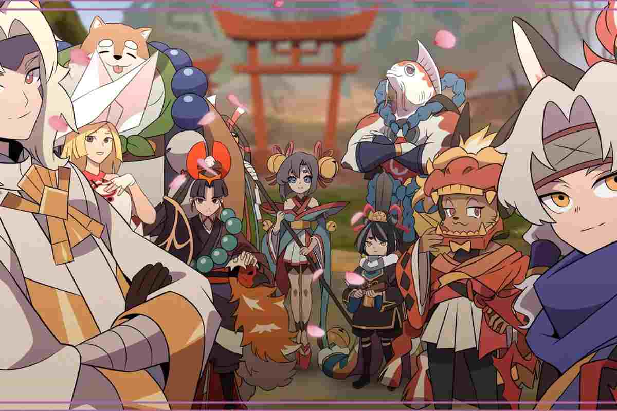 personaggi towa, uomo pesce, uomo gatto, ragazzo con carnagione olivastra, ragazza con cappello alto