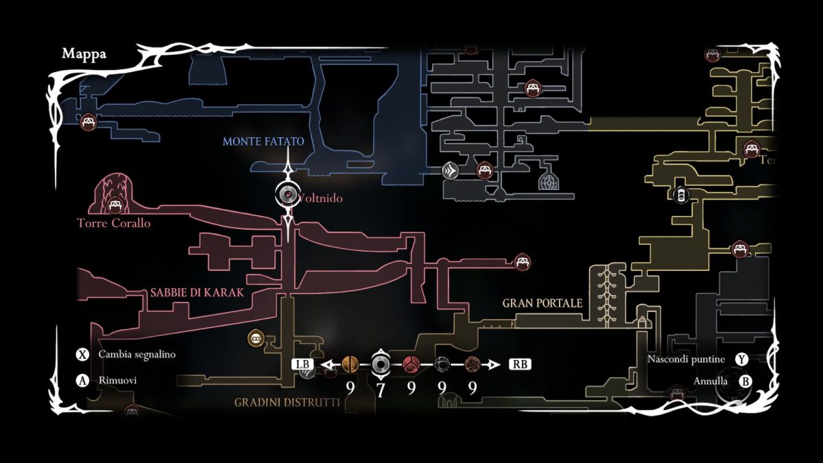 posizione in mappa del voltfilamento silksong