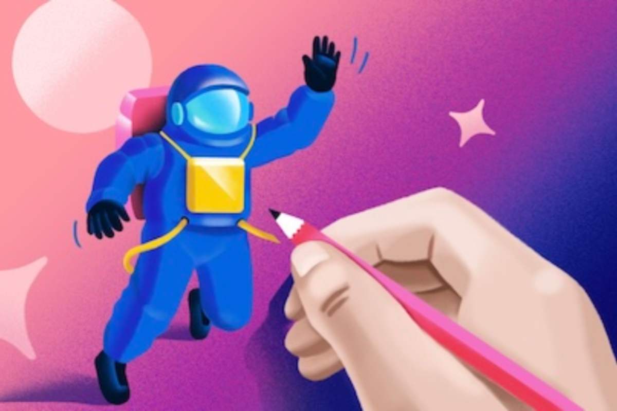 Un astronauta in un disegno 