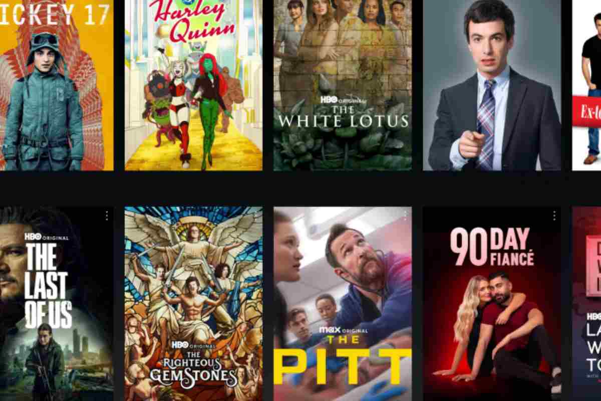 Schermata home del servizio HBO Max