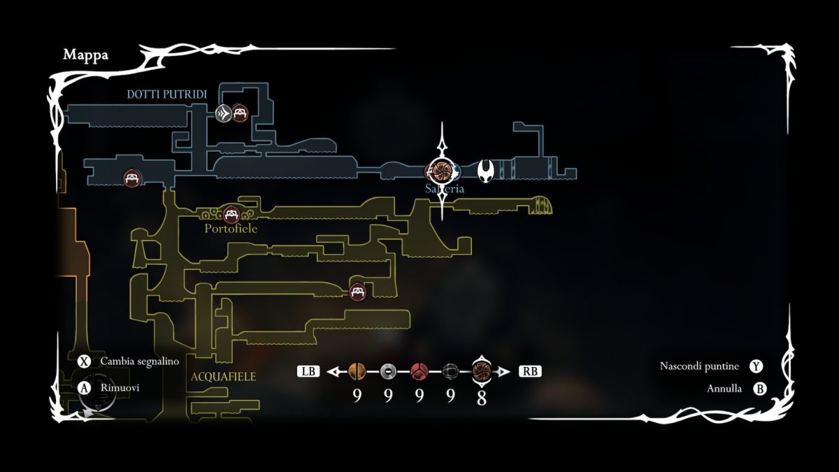 posizione in mappa del cimelio del guardiano