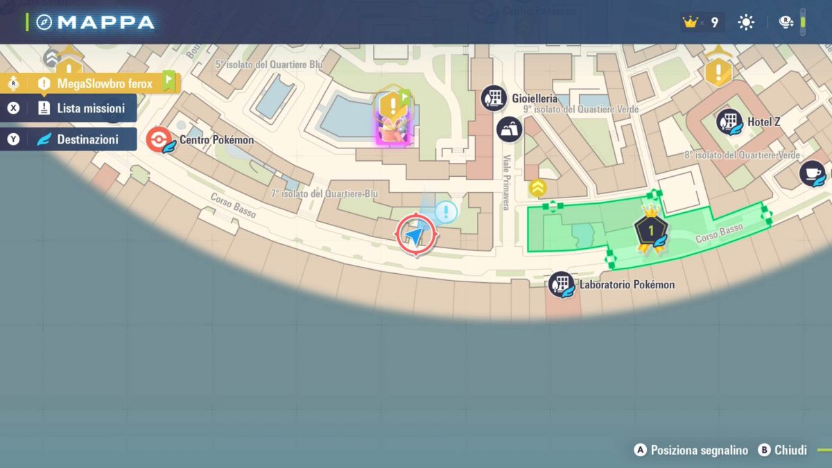 posizione npc che dona elettrotela in leggende pokemon z-a screenshot mappa