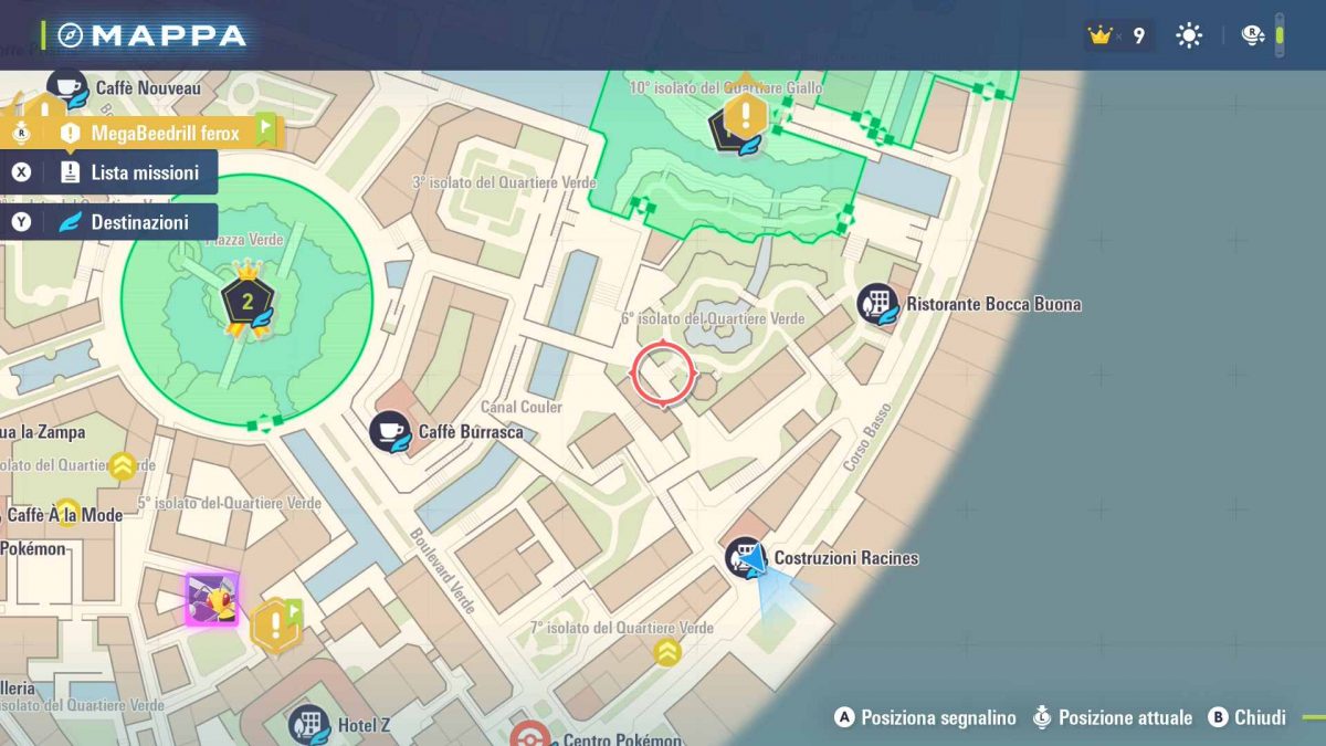posizione in mappa del flabebe colore blu pokemon leggende z-a