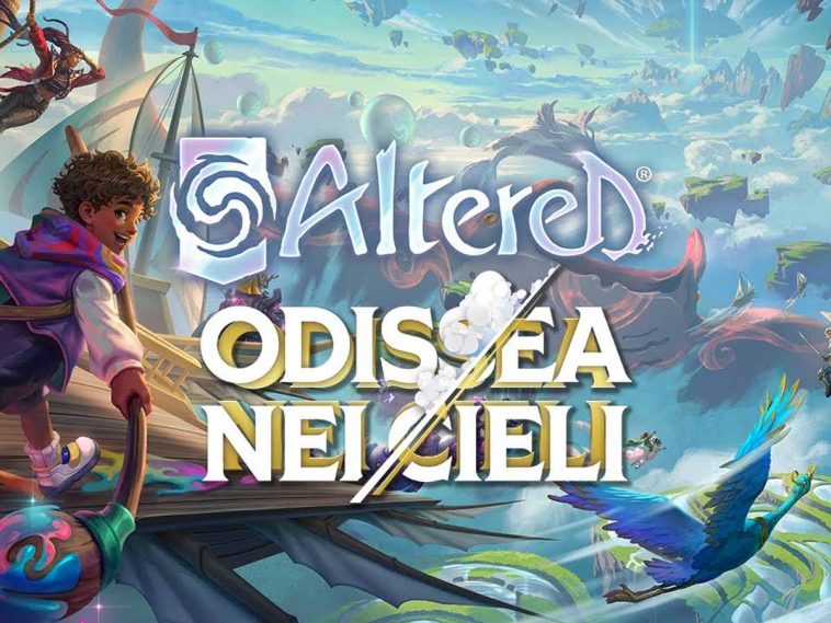 Copertina dell'espansione Odissea nei Cieli del gioco di carte collezionabili Altered