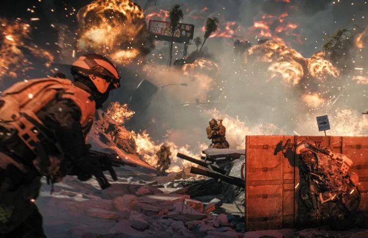 battlefield redsec screenshot con soldati e fiamme