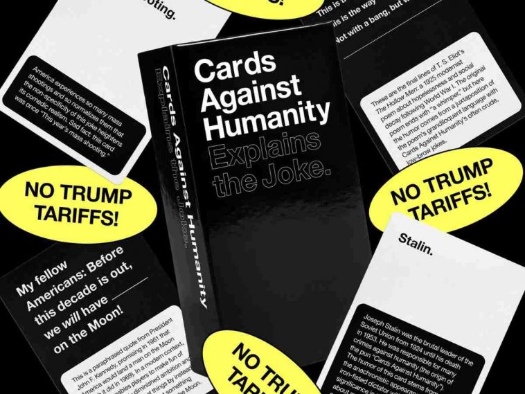 scatola cards against humanity explanation the joke con advertiser trump tariffs