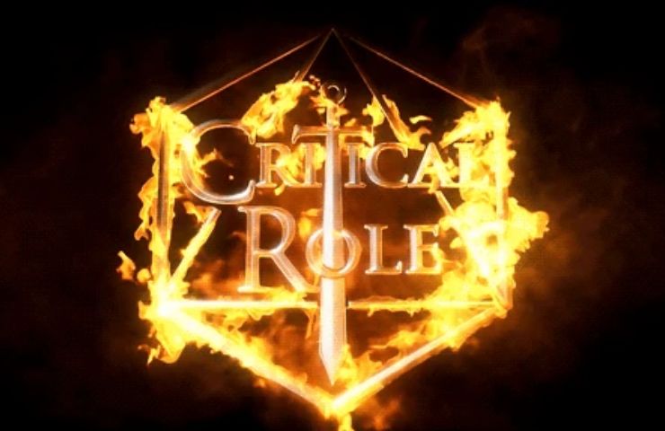 logo critical role in fiamme su sfondo nero