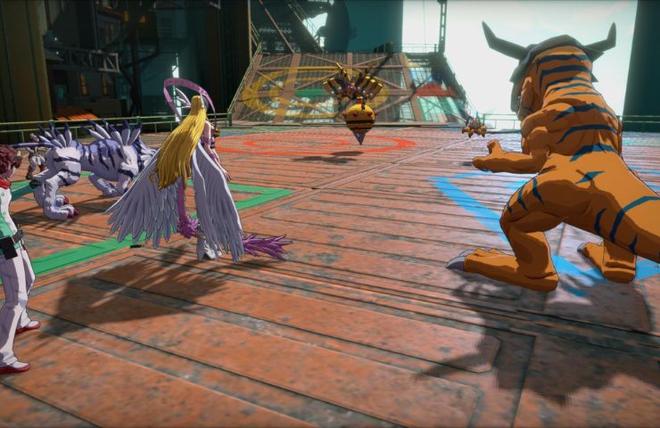 screenshot di digimon time strangers con battaglia tra i digimon