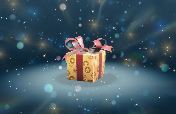 pacco del dono segreto su sfondo generico luminoso