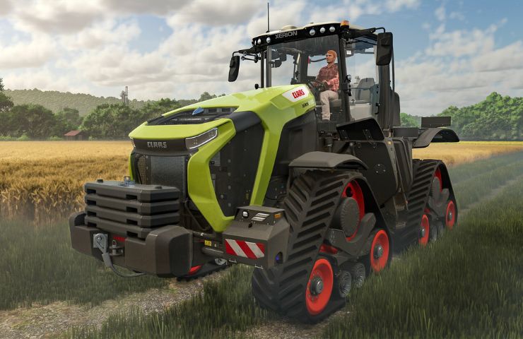 screenshot di farming simulator 25 con trattore in primo piano