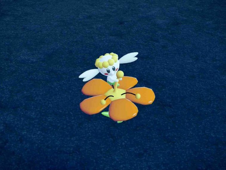 leggende pokemon z-a screenshot di flabebe arancione