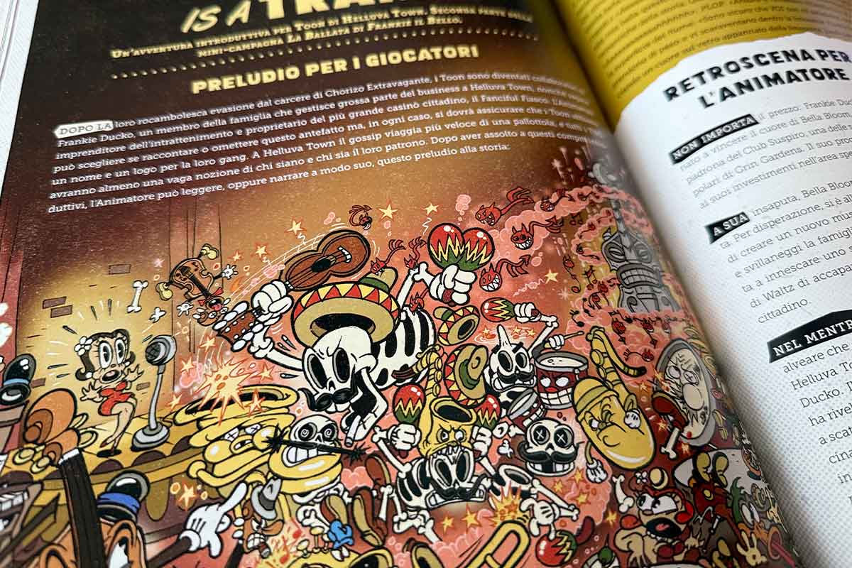 La copertina di un'avventura di HelluvaTown in cui c'è un assedio di alcuni scheletri con il sombrero e i vestiti messicani