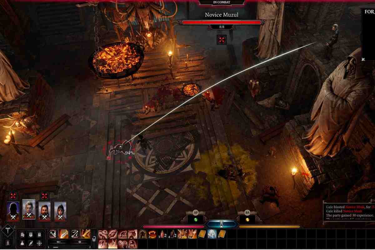 scheramta di combattimento di baldur's gate 3 con personaggio sopra elevato che combatte con nemico antistante