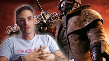 josh sawyer, alle spalle uomo con casco da soldato e impermeabile