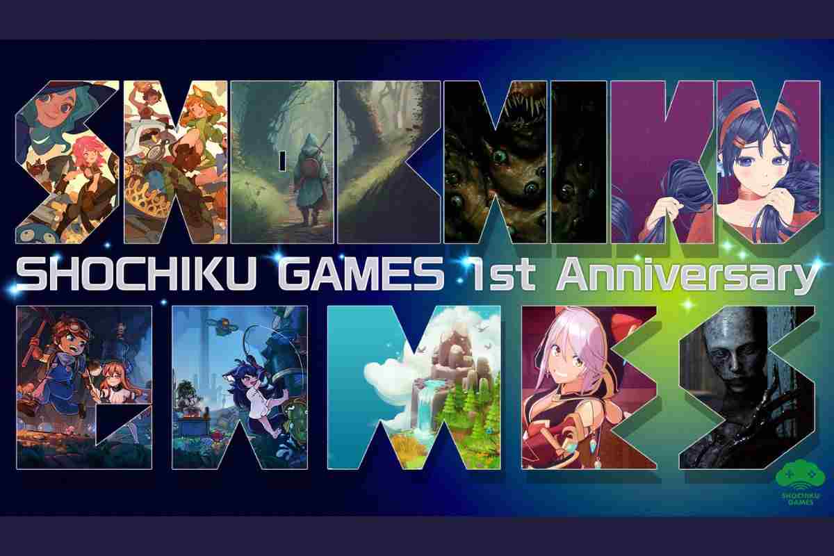 scritta Shochiku games con immagini in stile anime