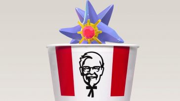 MegaStarmie all'interno del bucket di KFC